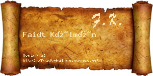 Faidt Kálmán névjegykártya